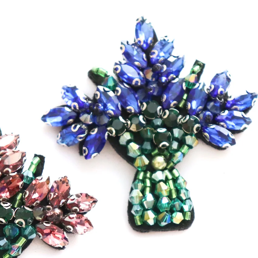 1 шт. Красивый букет цветов Стразы бисерное покрытие патчи ручной работы одежда с