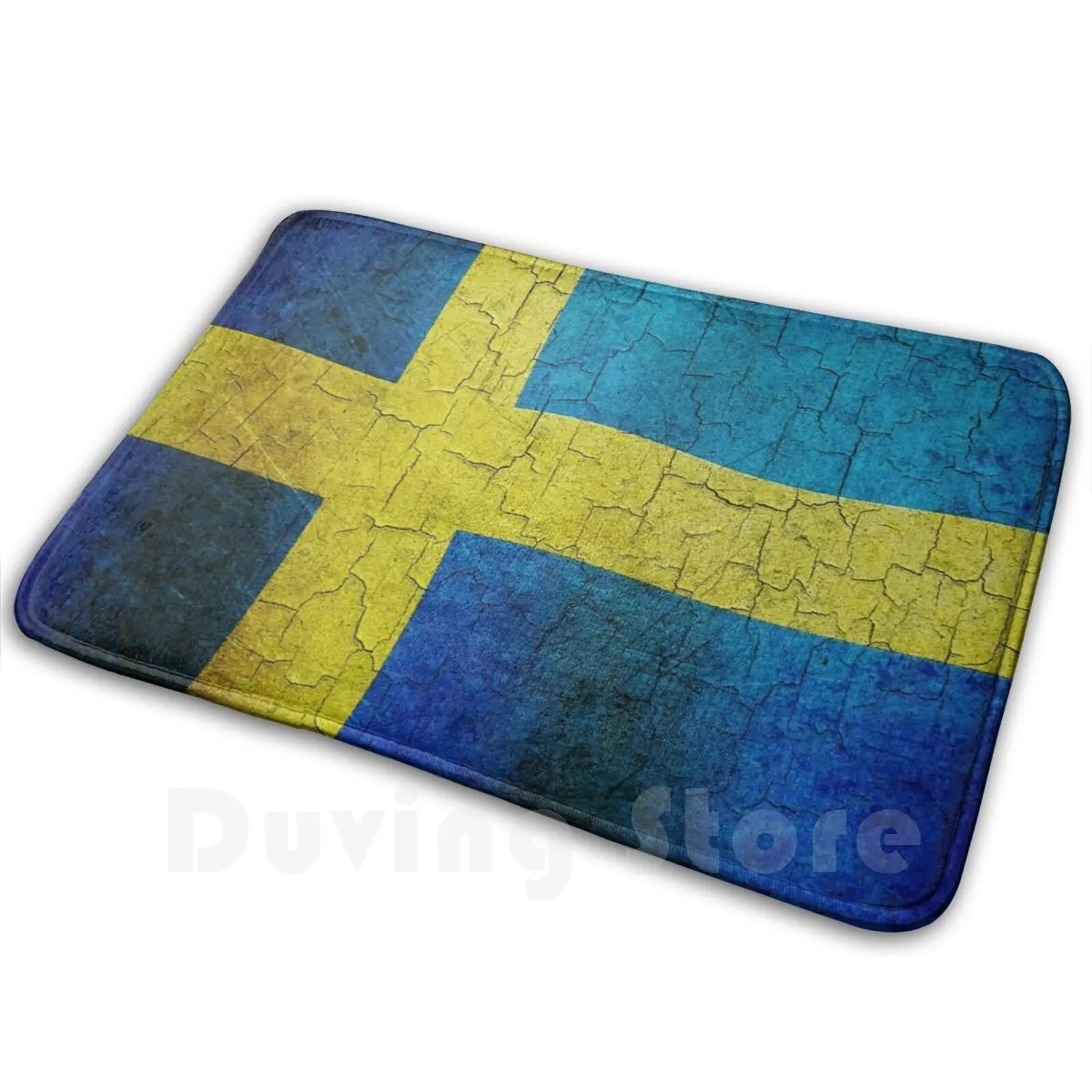 

Cracked Sweden Flag Carpet Mat Rug Cushion Soft Sweden Swedish Aged Country Dirty Faded Flag Grunge Nation Symbol