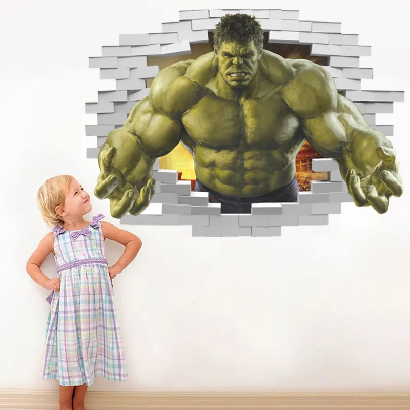 Настенные 3d наклейки с эффектом жестокости 50*70 см | Дом и сад
