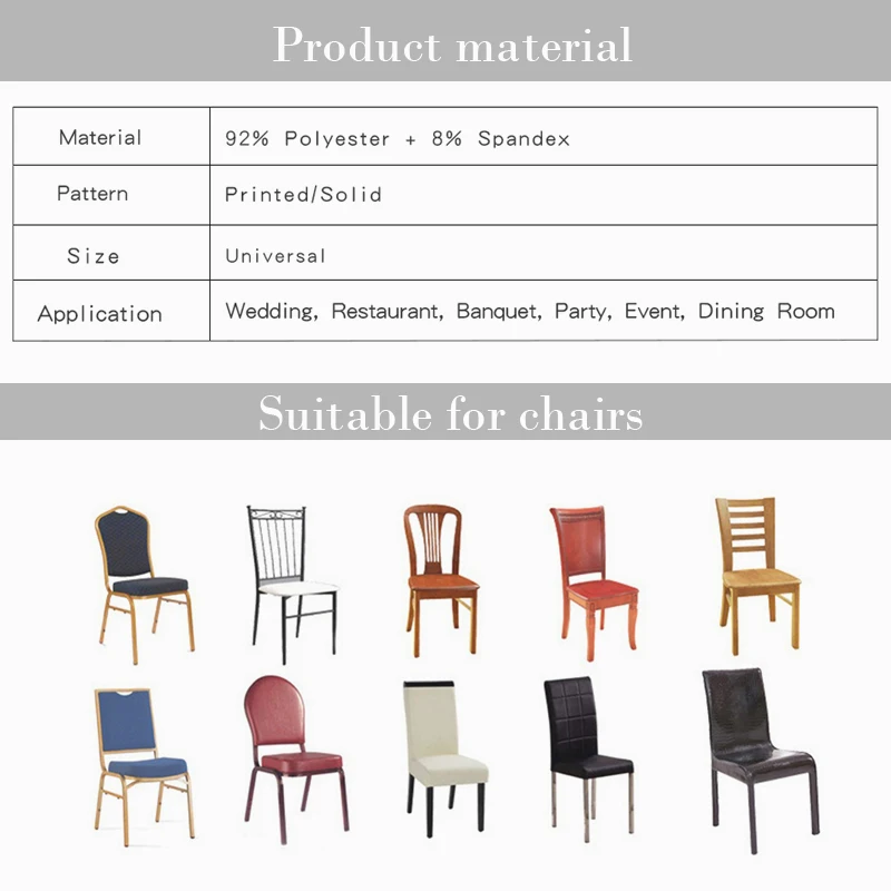 

Geometric patterns Chair Cover Spandex Elastic Chair Slipcover Case Stretch Chair Cover for Wedding Hotel Banqu