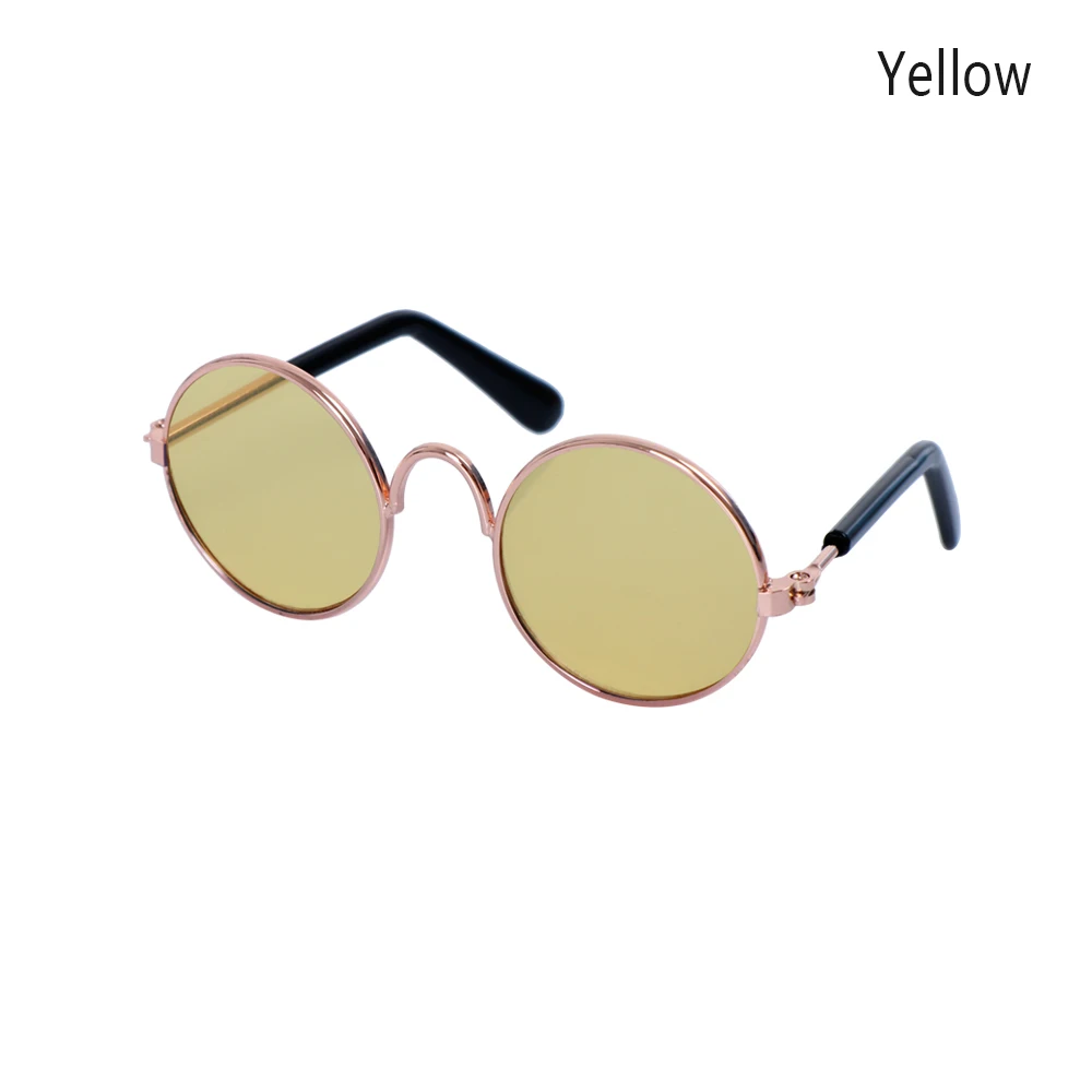 yellow 1 шт. модные милые собака и кошка очки солнцезащитные очки ПЭТ защита глаз одеваются котенок уход фотографии реквизит аксессуары для домашних животных - Цвет: yellow