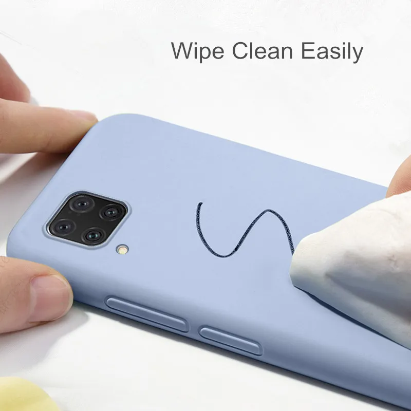 Чехол из жидкого силикона для Huawei P40 Lite противоударный бампер полная защита