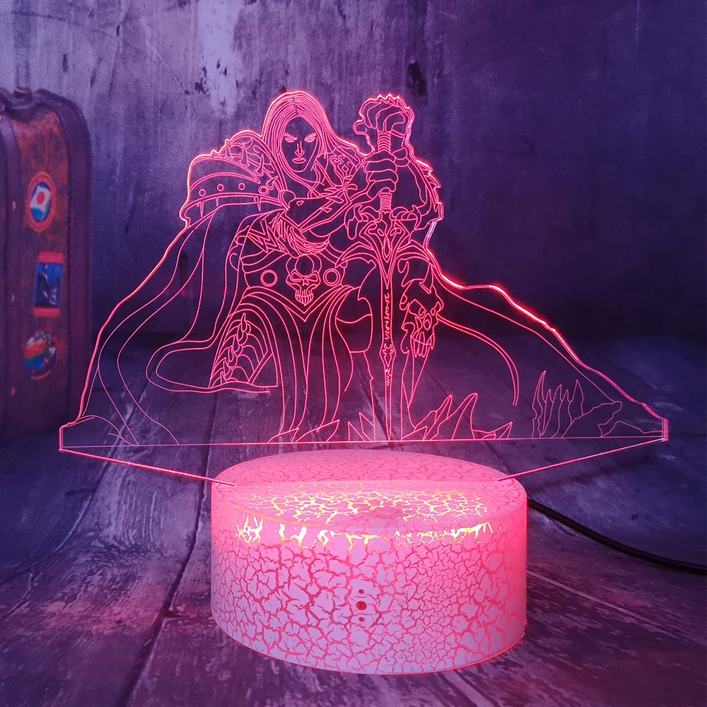 Игра для влюбленных World of Warcraft король-лич WLK 3D светодиодный ночсветильник 7 цветов