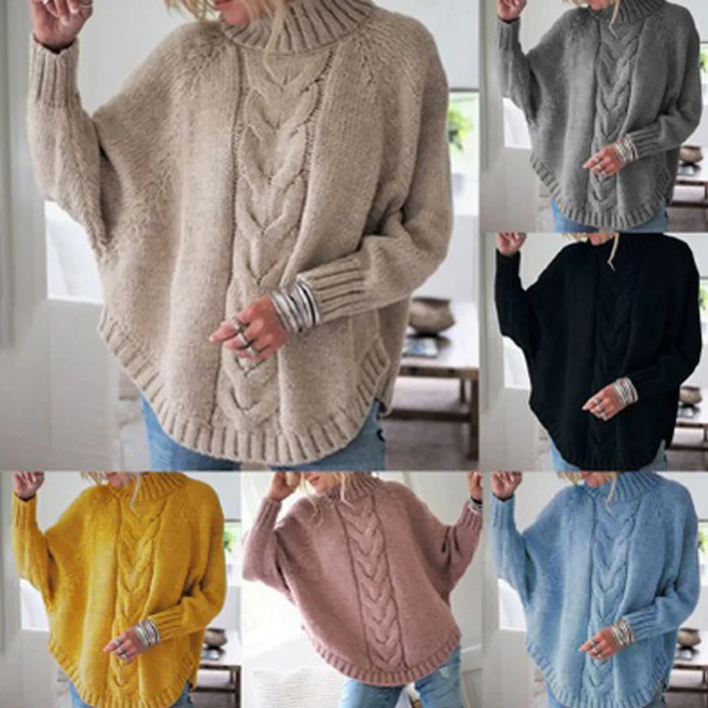 

Fall/Winter 2021 new style to increase loose bat sleeve ladies knitted sweater