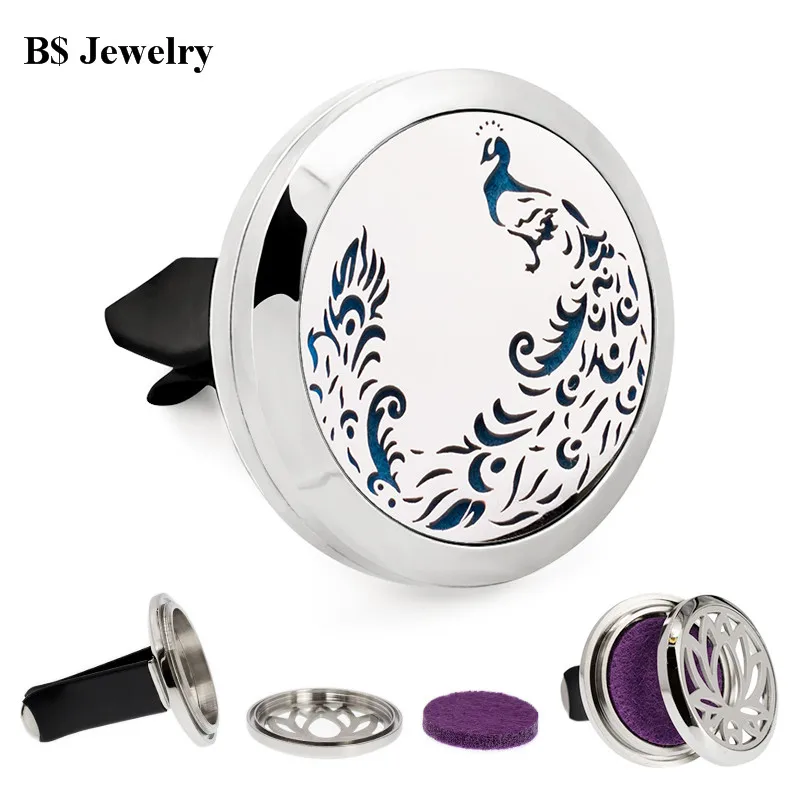Hot Essential Oil Car vent clips Air freshener diffuser locket 316L stainless steel Locket Free 10pads Random | Украшения и