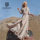 Женское платье CUPNICE с V-образным вырезом и длинным рукавом