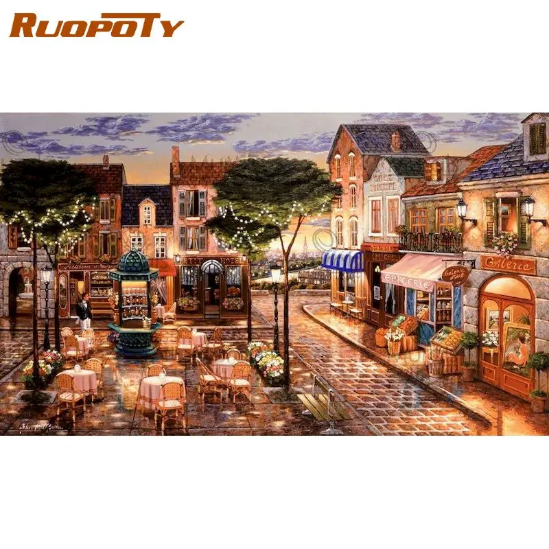 

RUOPOTY 5D DIY Diamond Painting House Crafts Kit Diamond Embroidery Sale Scenery Mosaic Rhinestone Pictures Home Decor Gift