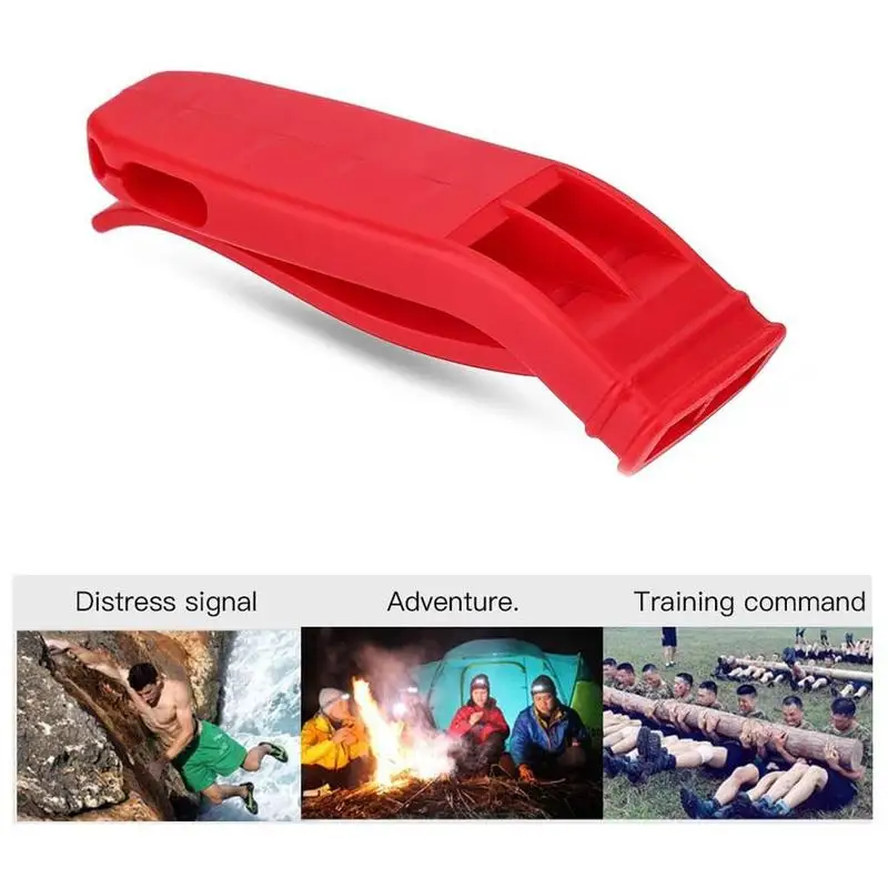 

Outdoor Camping Survival Portable Sports Referee Lifeguard Whistles Sports Match Dual Band Whistle PP Plastic Loud Whistle
