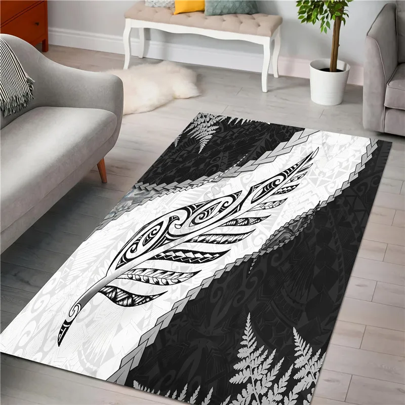 

Maori Manaia New Zealand Silver Fern Rug 3d printed Rug Floor Mat Rug Non-slip Mat Dining Room Living Room Soft Bedroom Carpet