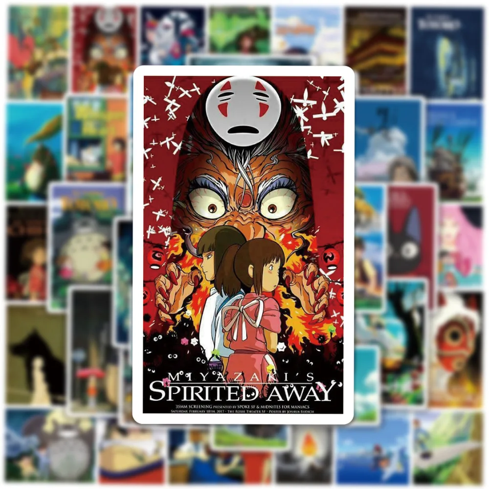 103050100pcs mix anime spirited away my neighbor totoro stickers aesthetic laptop phone luggage car diary kid cartoon decals free global shipping