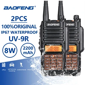 2pcs Baofeng UV-9R 8W 2200mAh Waterproof Walkie Talkie Uhf Vhf IP67 Ham Amateur CB Radio UV9R Toki Woki Mount Radio Mobile UV 9R