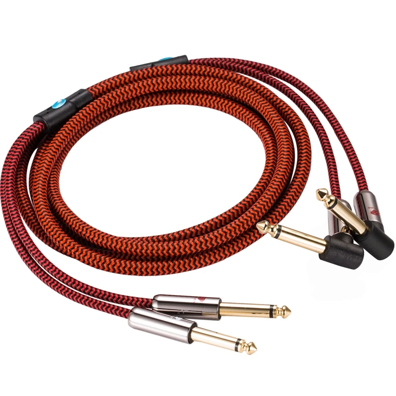 Hi Fi 1/4 &quotJack кабель постоянного тока двойной цилиндрическим хвостовиком 6 35