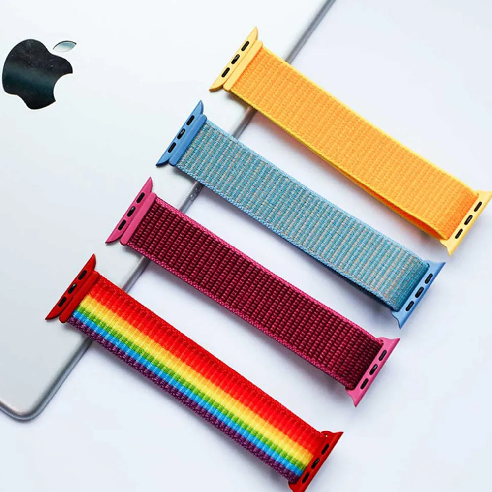 Ремешок для apple watch band sport loop apple watch 5 4 3 band 44 мм 40 мм iwatch 5 4 42 мм 38 мм correa нейлоновый браслет pulseira nato