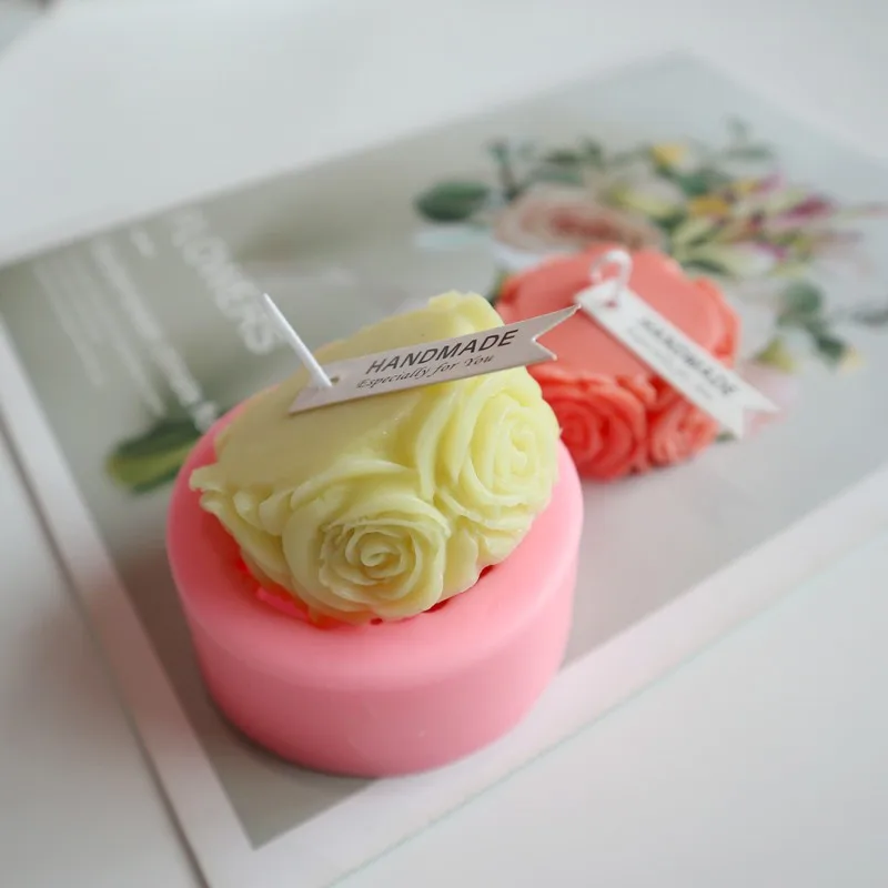 Силиконовая форма в виде розы 3D сделай сам для свечей ручной работы мыла