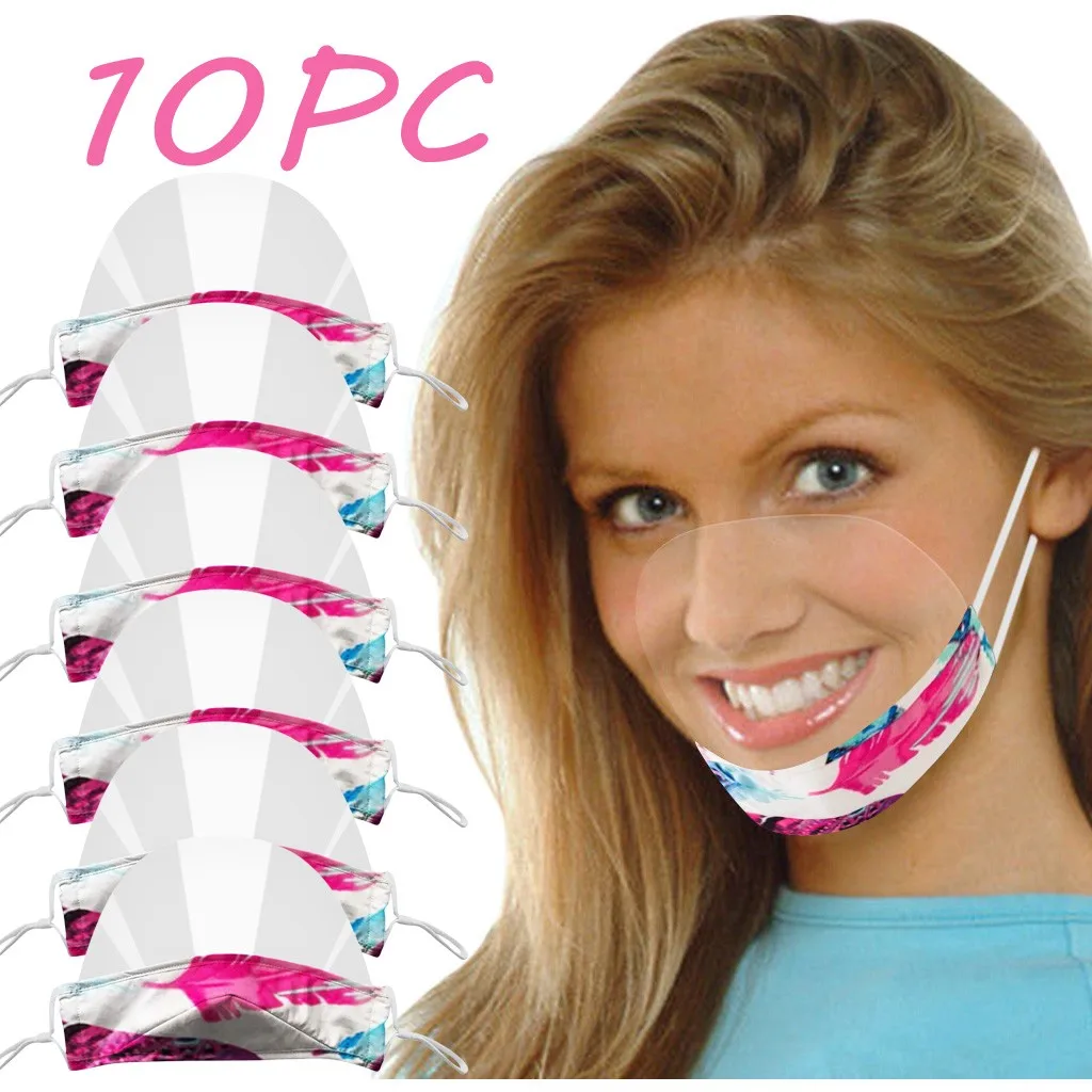 Персональная защитная маска для взрослых Язык губ визуальная прозрачная