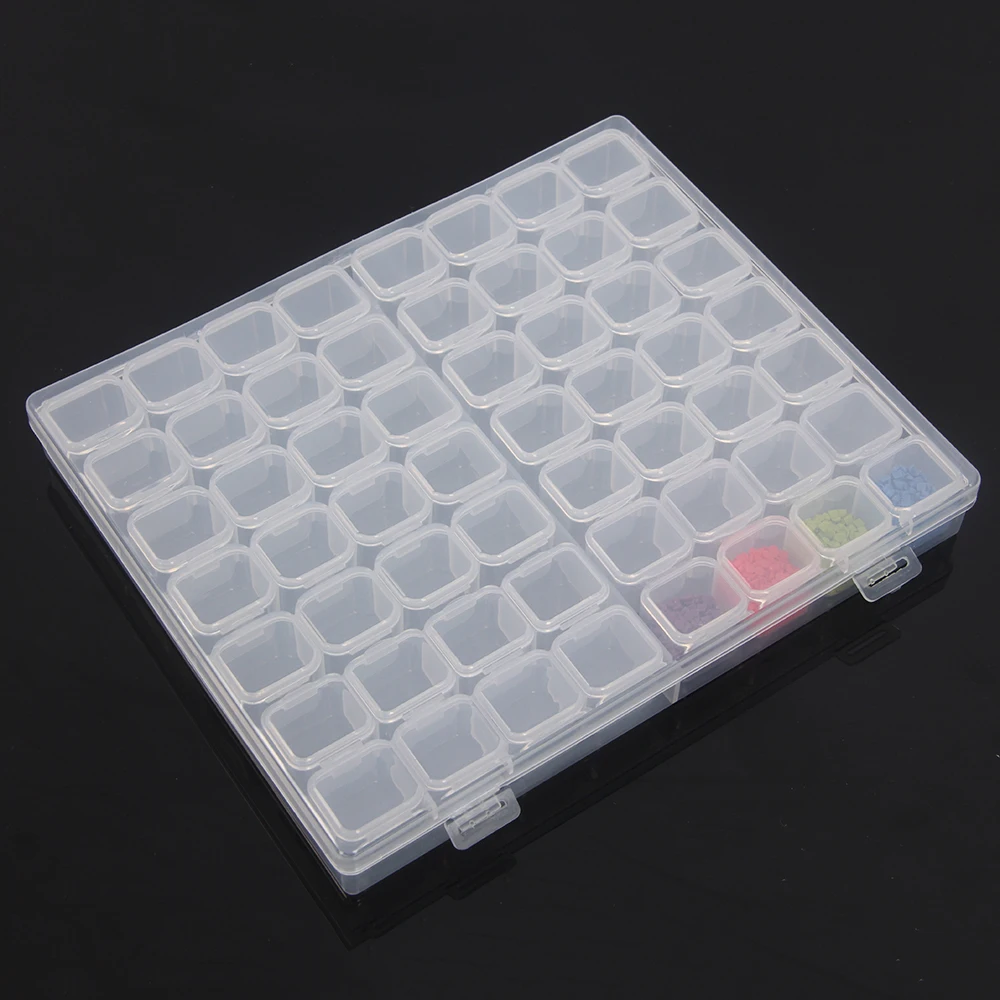 Пластиковый ящик для хранения с 56 отделениями наборы алмазной живописи предметы