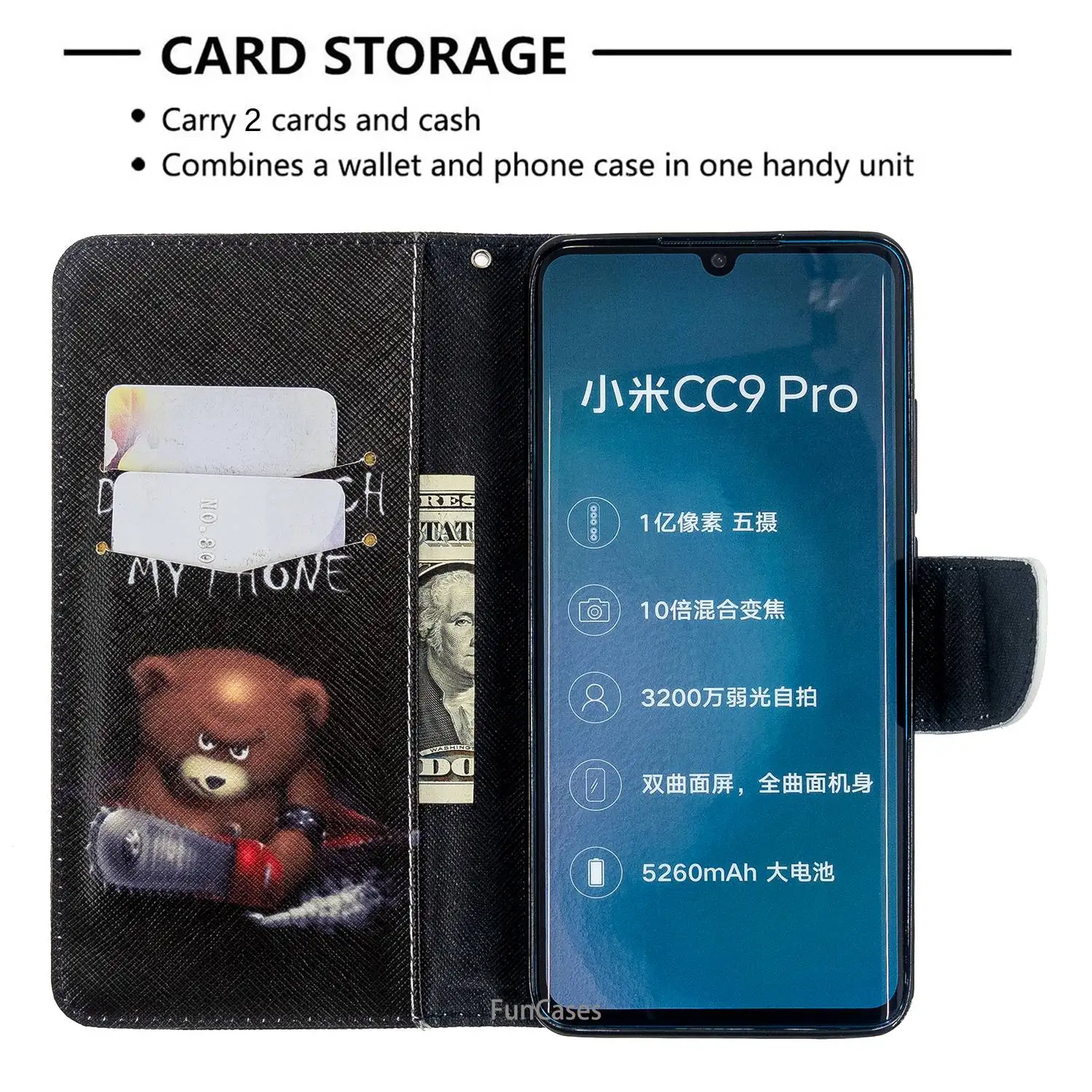 Чехол книжка с мультипликационным принтом для сотовых телефонов Xiao mi Note 10 чехол