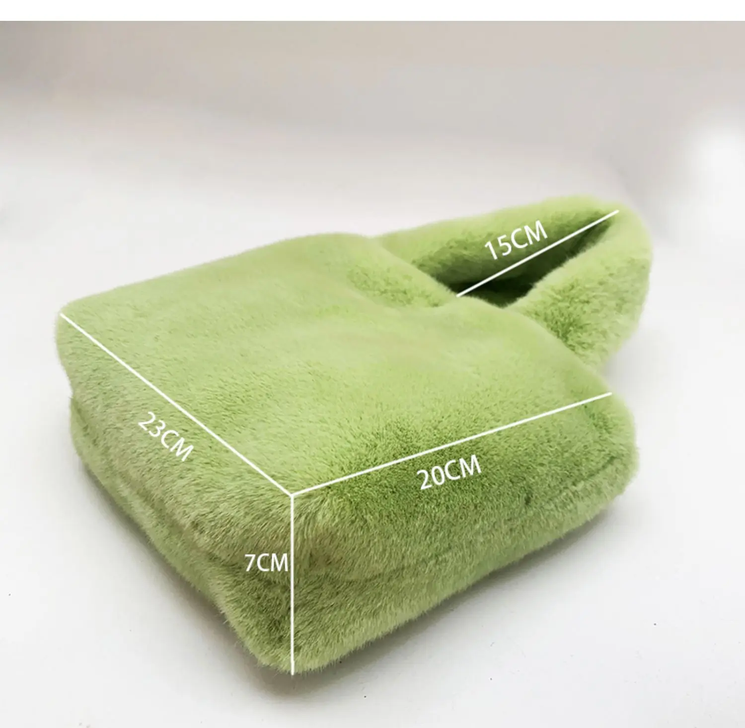 

Luxury Faux Fur Plush Ladies Handbag Simple Design Solid Color Women Casual Tote Elegant Fashion Furry Women Bucket Shoulder Bag