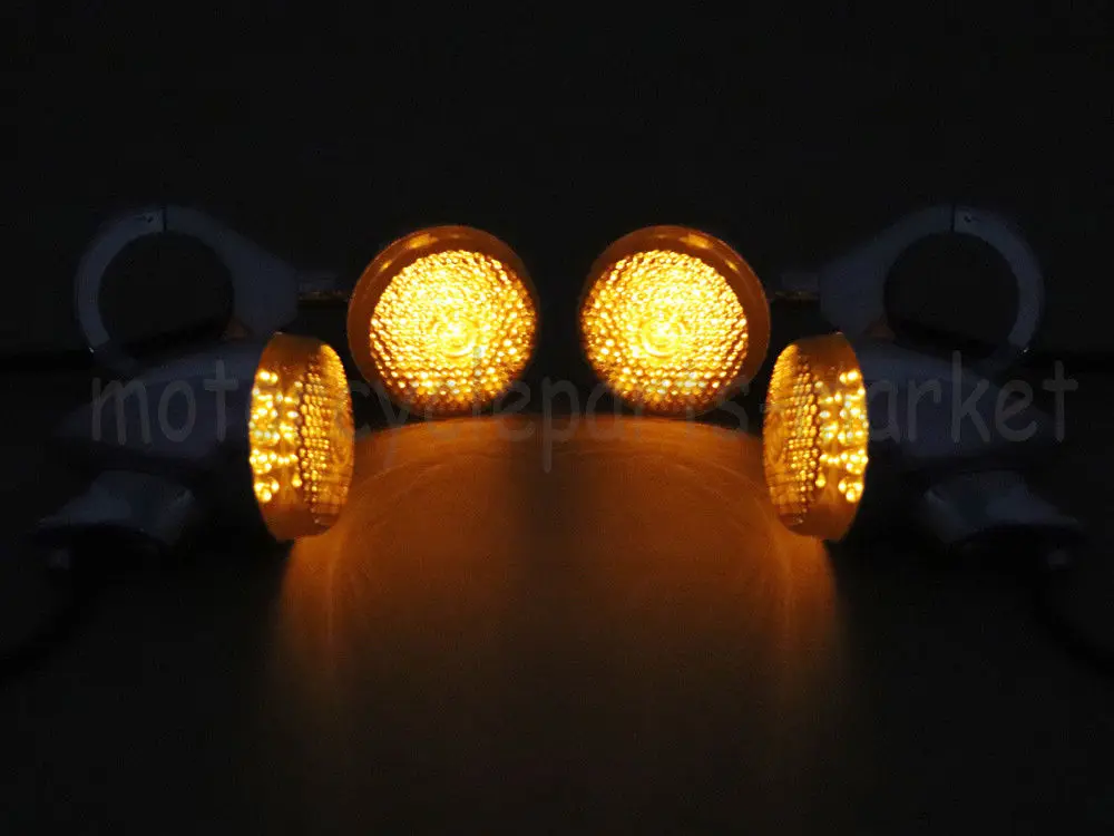 Мотоциклетный 4 шт. хромированный передний и задний светодиодный вилочный зажим