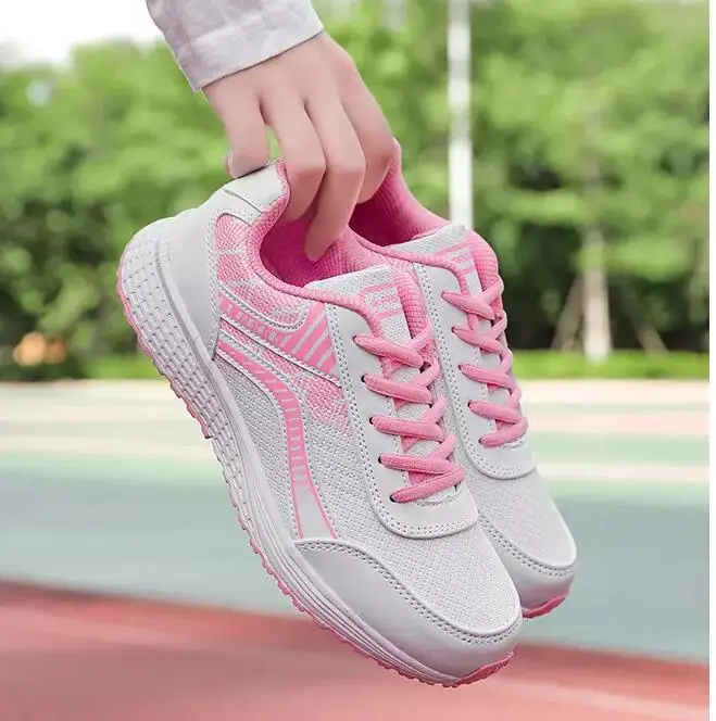 

cheap 2021 Women Sneakers shoes Ladies Lace-up running Shoes Lightweight sport Shoes Graffiti Flat zapatos mujer