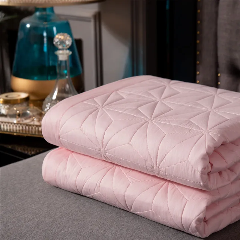 New 1pc 245x245cm and 245x265cm gray white cotton Bedspread and 2pcs pillowcase blanket Duvet Quilt bed cover