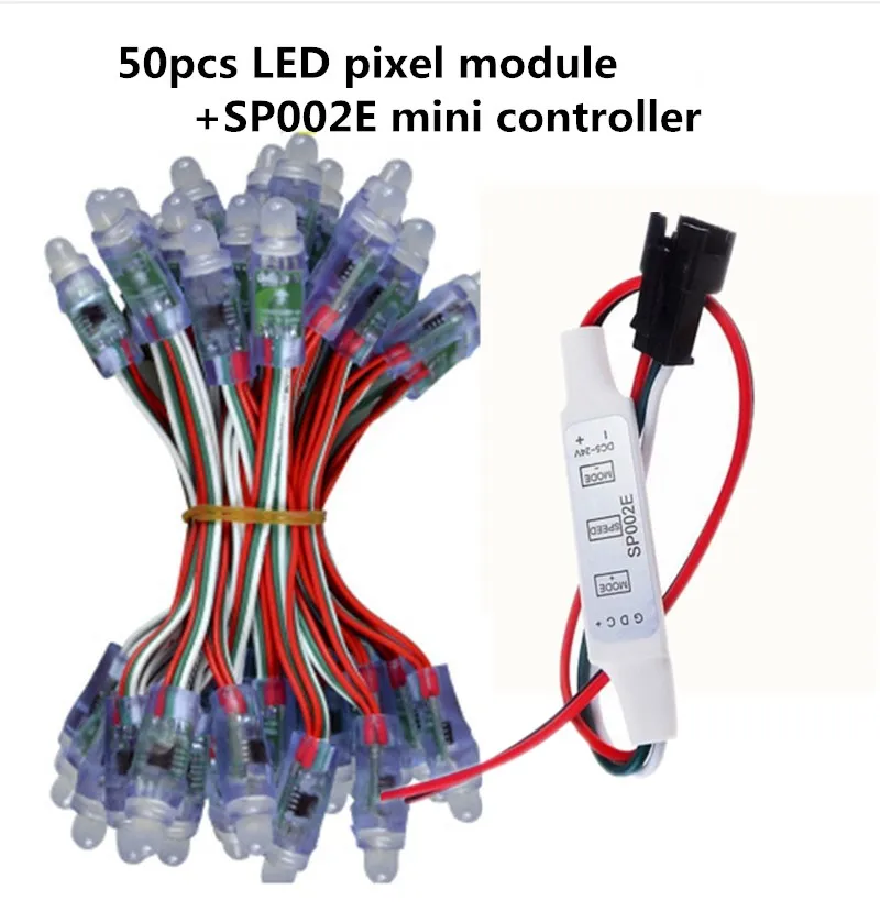 50 шт. 12 мм WS2811 полноцветный светодиодный пиксельный световой модуль постоянного