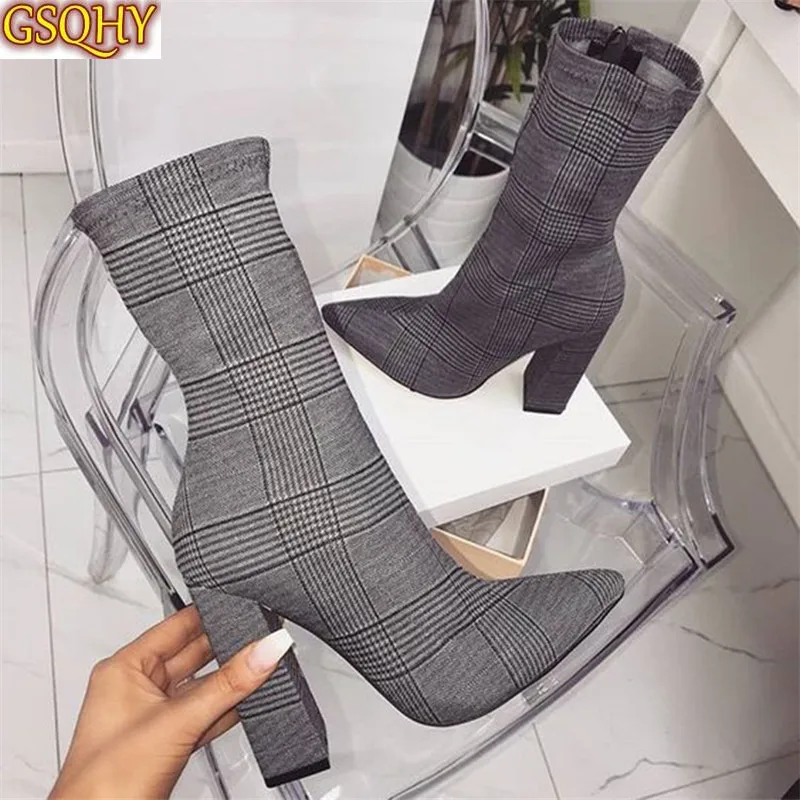 

Пикантные ботильоны для женщин, обувь с острым носком на тонких высоких каблуках; Bootas; Mujer Femme на молнии ботинки челси размеры 35–42