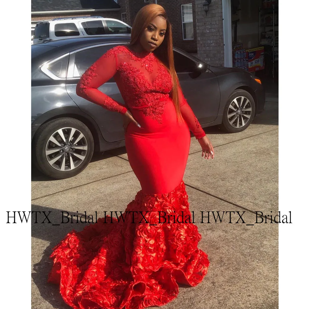 Красное длинное платье для выпускного вечера черное девочек в африканском стиле