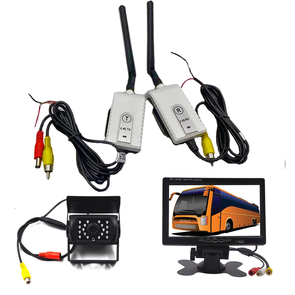 

Беспроводная Система помощи при парковке автомобиля с ИК ночным видением, водонепроницаемая камера заднего вида, 7-дюймовый монитор для авт...