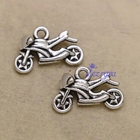 30pcslot 20x13mm antique silver pated motorcycle charms pendants for diy keychain necklace supplies jewelry accessories