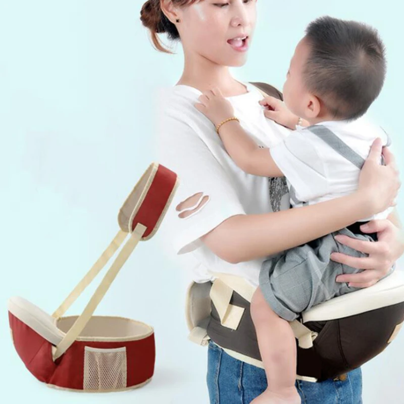 Portabeb&eacute;s con tirantes tipo canguro para ni&ntilde;os, taburete de cintura, mochila, asiento de cadera multifuncional-4