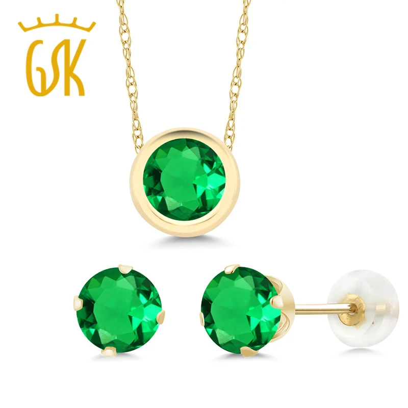 Настоящее 14K желтое золото Модные Ювелирные наборы для женщин 3 00 Ct Круглый