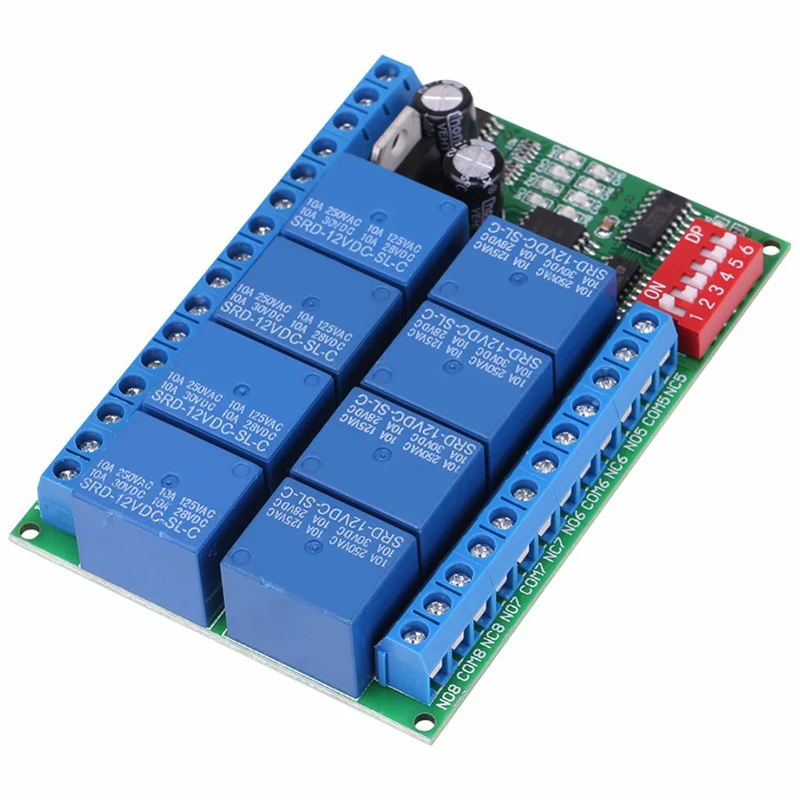 12 В постоянного тока 8 каналов реле RS485 программируемая плата модуля управления