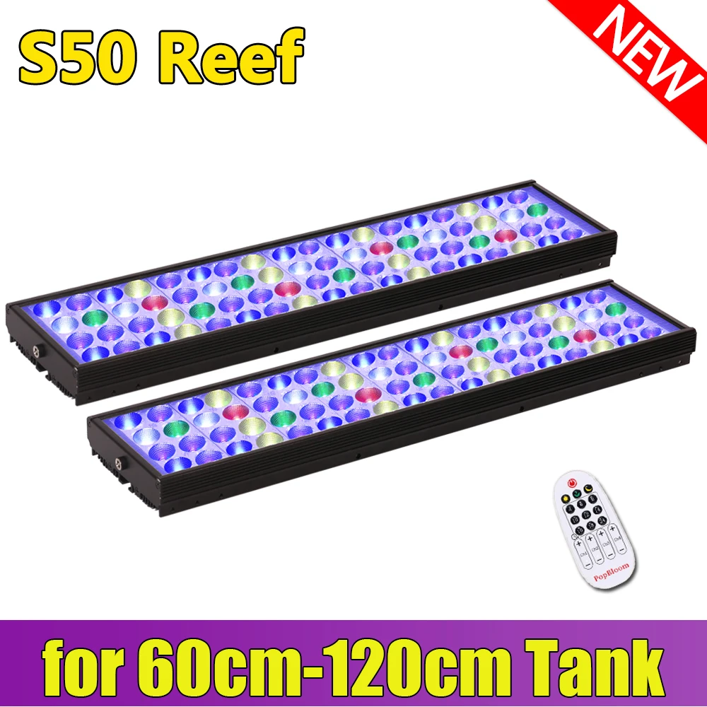 

PopBloom Led Marine Aquarium Lamp Coral Reef Aquarium Led Light Full Spectrum for Saltwater SPS LPS Fish Tank Light Aquarium Led