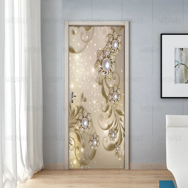 Самодельные 3D европейские узоры украшения Цветы фото обои дверные наклейки s ПВХ