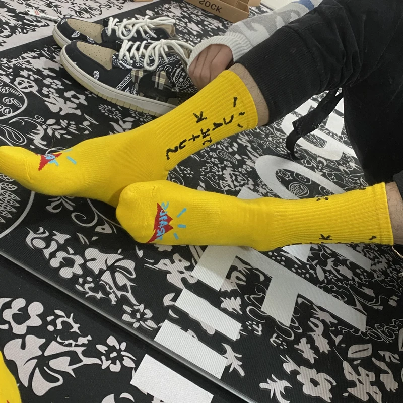 

Travis Scott Socks Streetwear Grimace Cactus Jack Designer Socks Men Cotton Funny Meias Skateboard Basketball