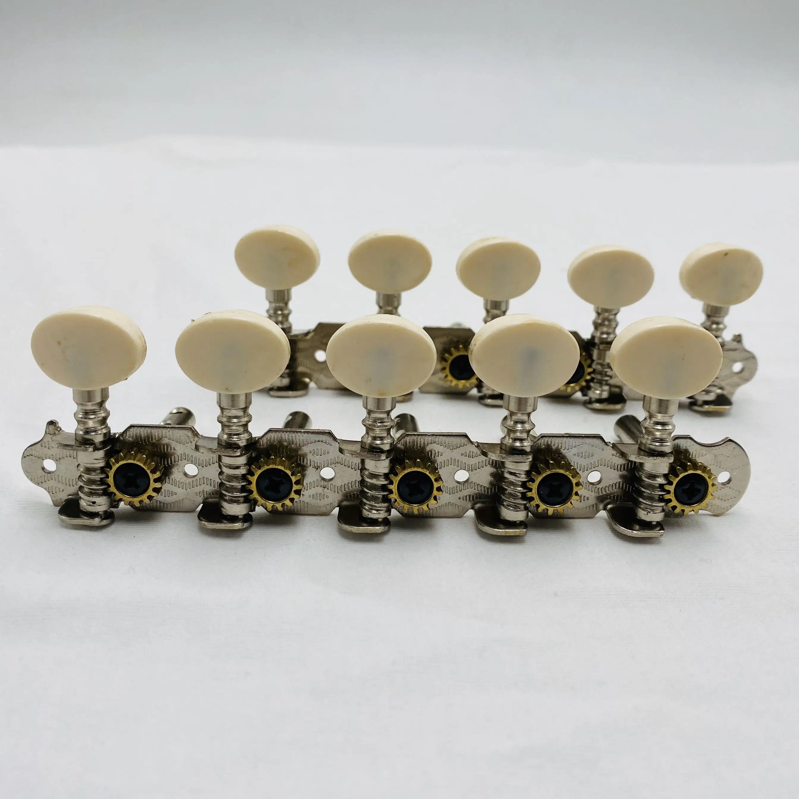 

Machine Heads for 10 string Bajo Quinto and Charango String Guitar Chrome colored and white buttons