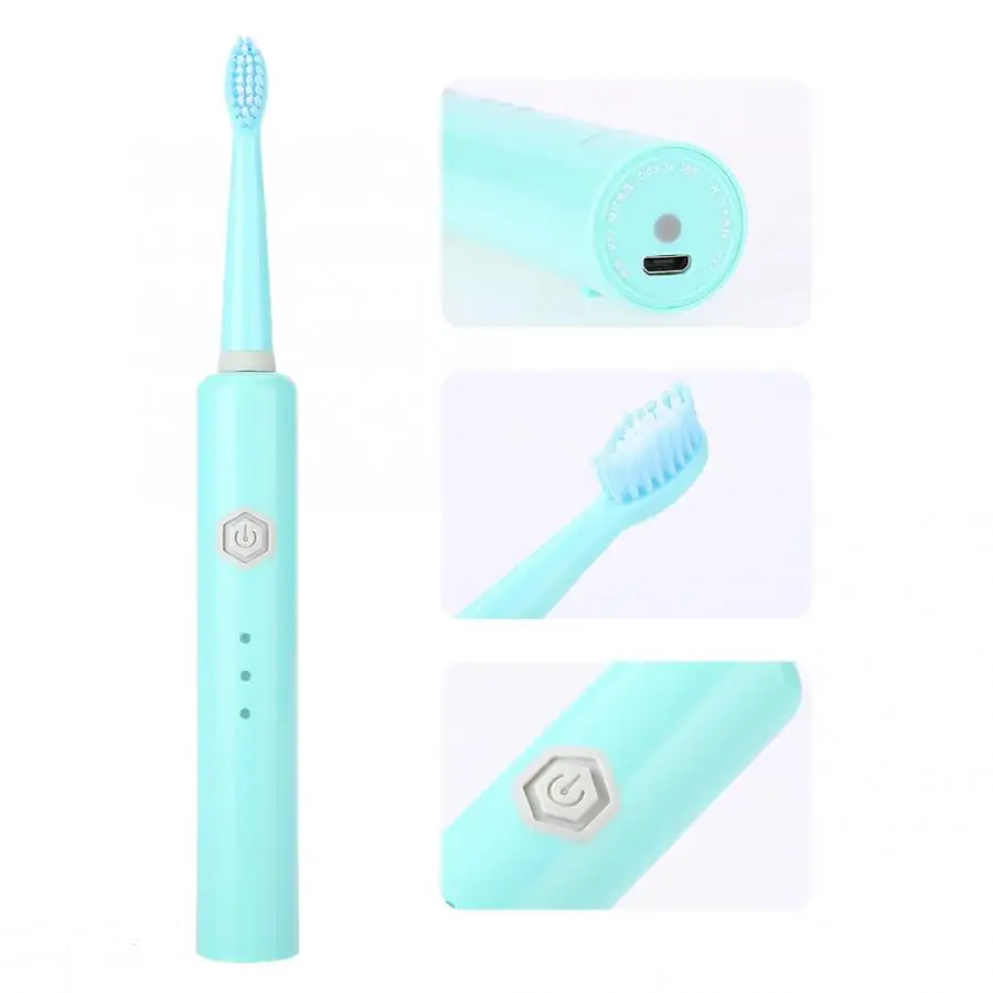 Уход за полостью рта 3 цвета электрическая ультразвуковая вибрационная Водонепроницаемая зубная щетка