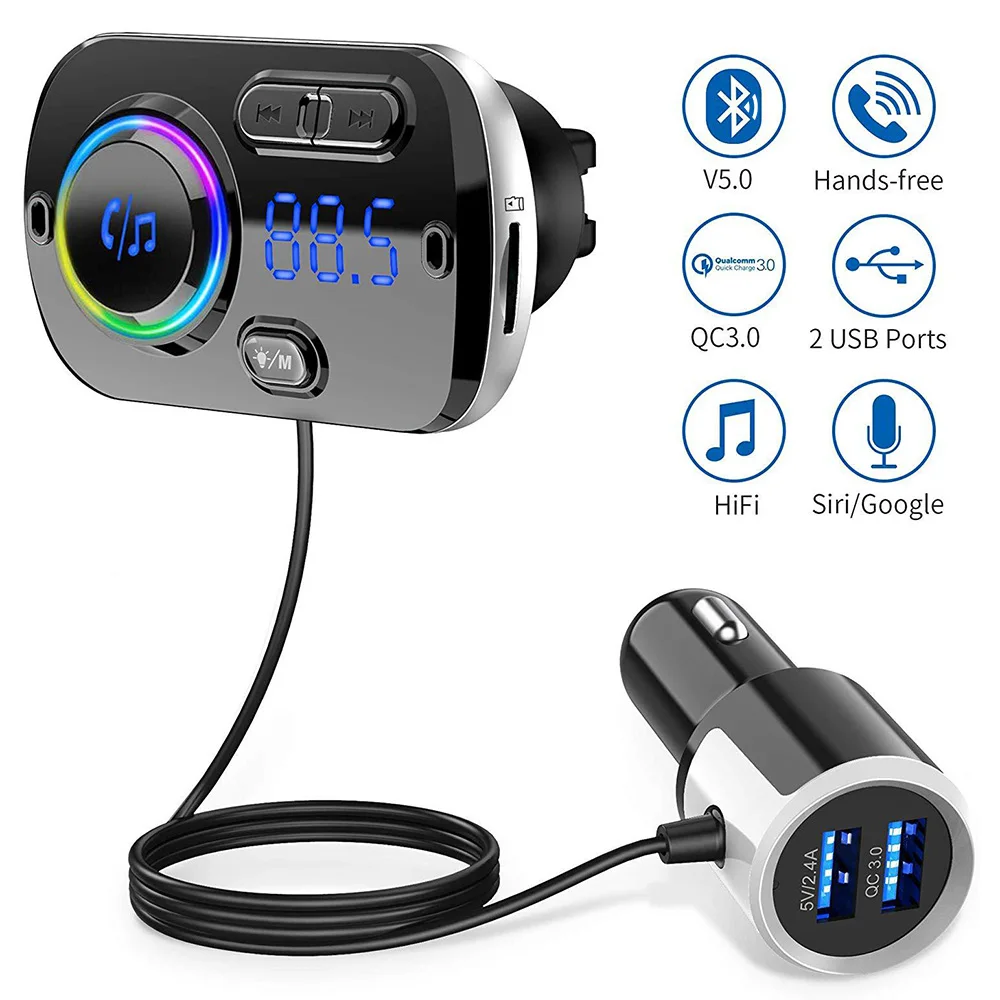 

Беспроводной автомобильный FM-трансмиттер с Bluetooth и 2 USB-портами