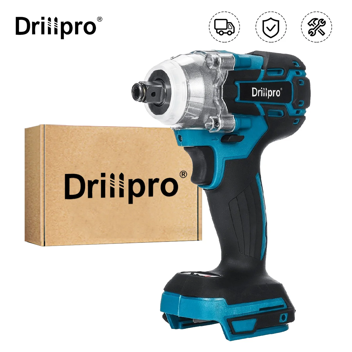 Drillpro 3 в 1 бесщеточный Электрический ударный гайковерт 1/2 дюйма Электроинструмент Электрический гаечный ключ дрель отвертка для Makita 18V батарея - изображение