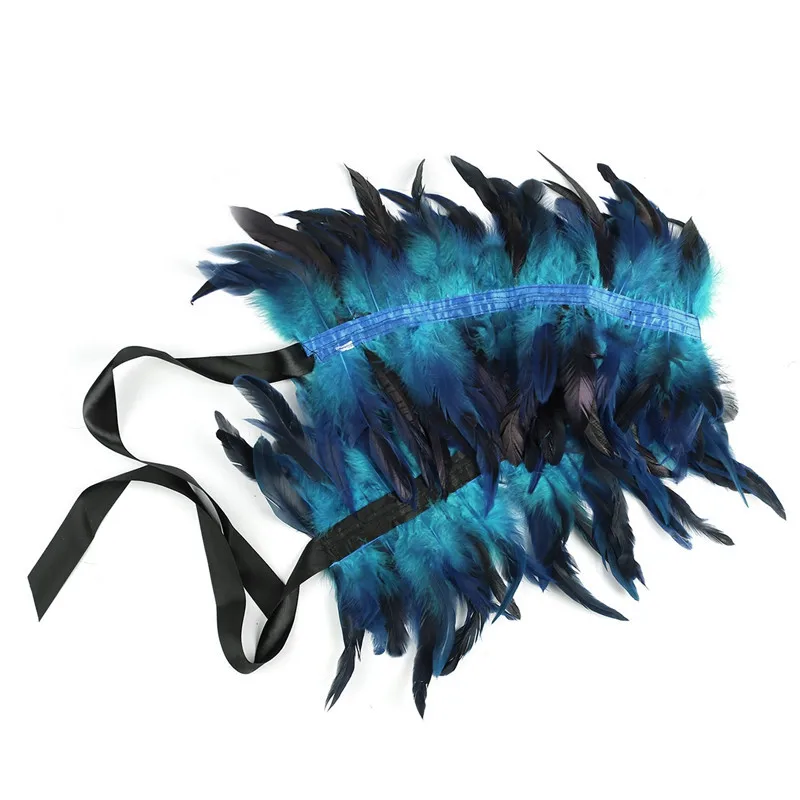 Женская шаль в стиле панк викторианской эпохи с натуральными перьями накидка на