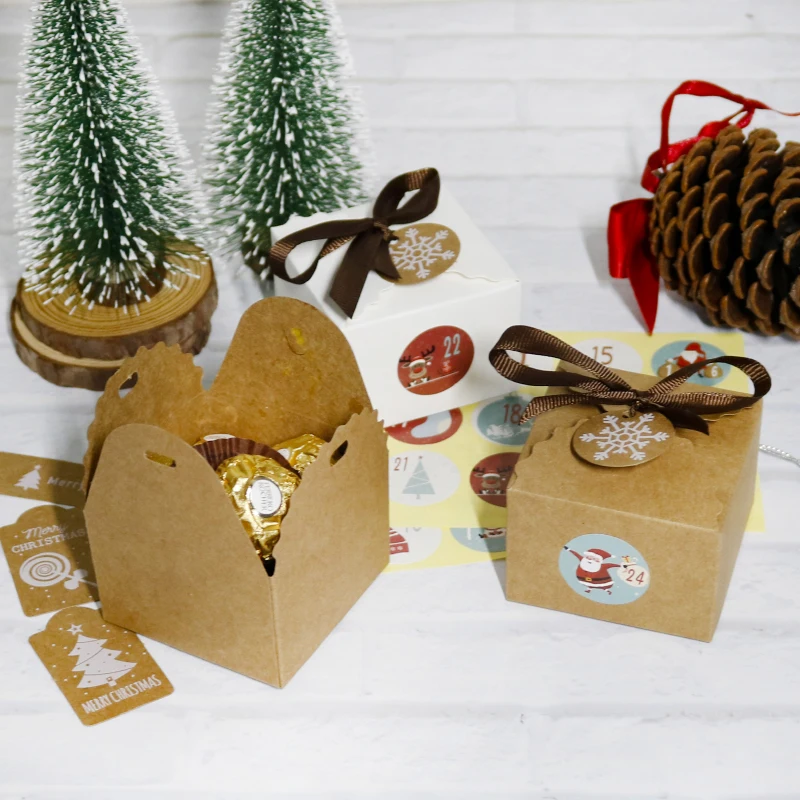 24 набора Рождественский календарь праздничные сувениры конфеты Подарочная