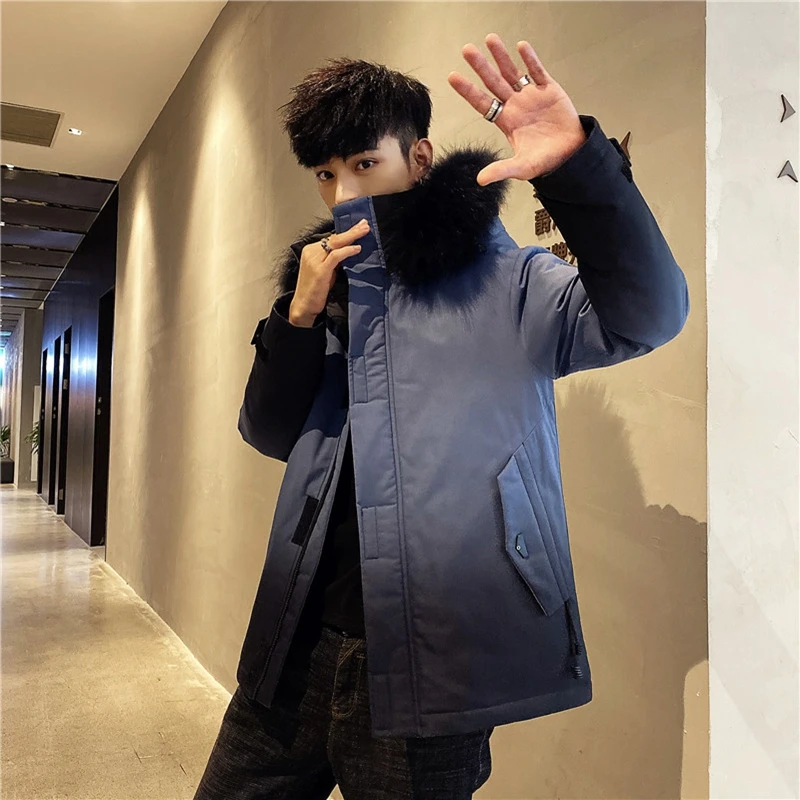 

Winter Parka Men jacket Windbreak Thick Warm Windproof Fur Coats Male Military Hooded Jackets Men's Gradient Parka Coats
