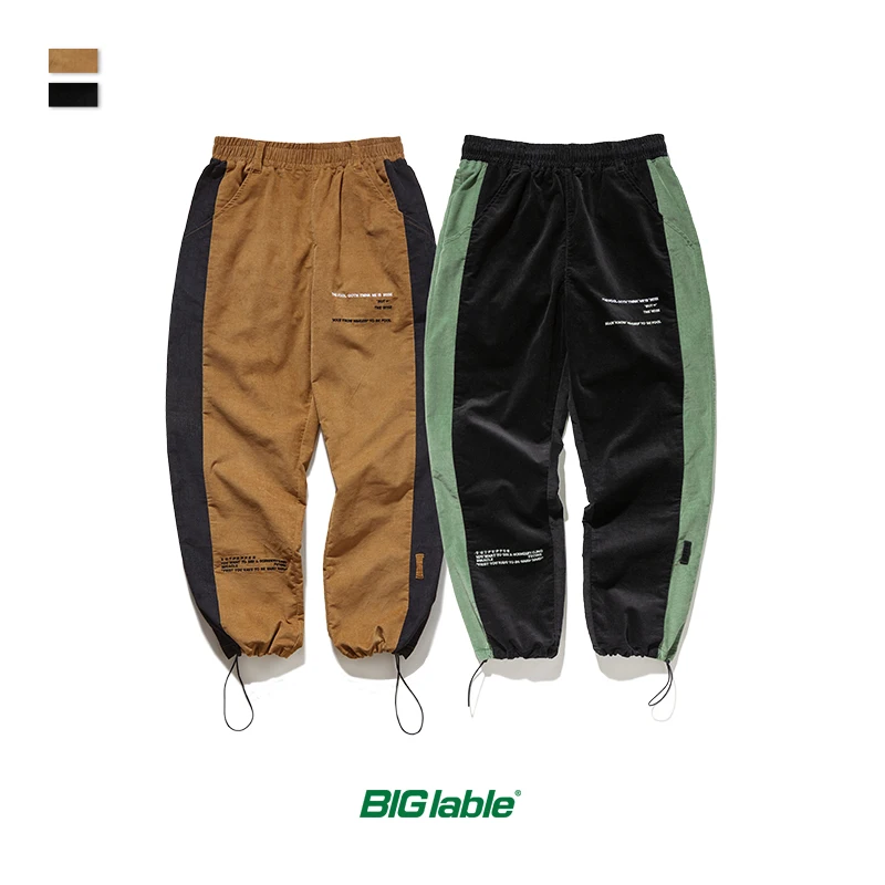 Большие LABLE 2019 FW Мужские штаны для бега контрастные цвета в боковом Jogger брюки на