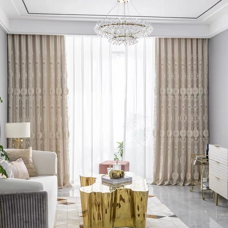 2020 Новые шторы в европейском стиле роскошные вышитые бисером тюлевые для