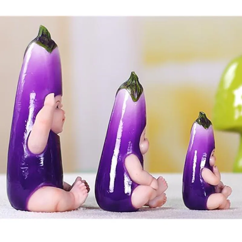 

Cartoon Style Simulation Yellow Carambola Walnut Eggplant Baby Children's Clothing Store Resin Craftwork Statue Ornaments X3027