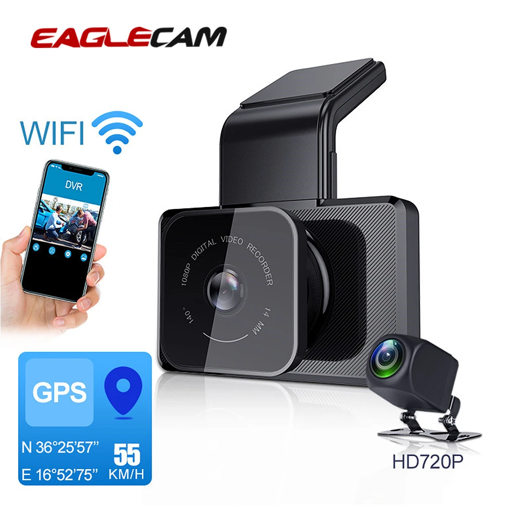 Видеорегистратор с WIFI и GPS координатами 1080P HD ночное видение 24H монитор парковки