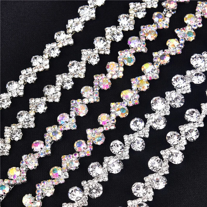 1 ярд Aaa Цветочная Арка хрустальные прозрачные круглые стеклянные стразы Декор
