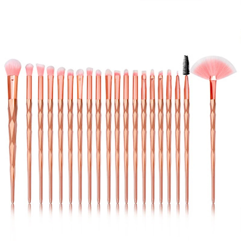 

Ashowner 20Pcs Diamond Transparent Makeup Brushes Set Powder Foundation Blush Eye shadow Lip Cosmetic Beauty Make Up Brush