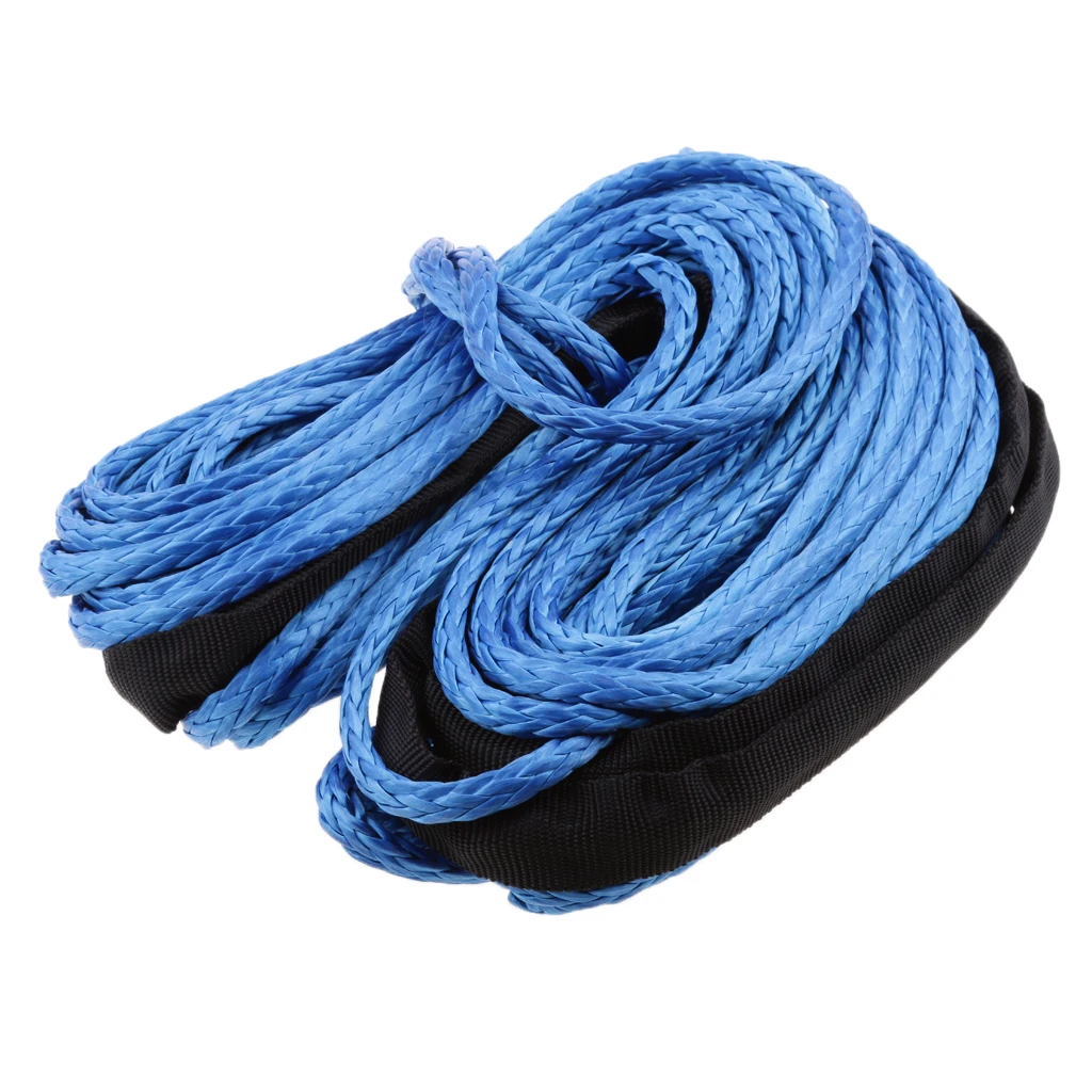 

Synthetic Winch Rope Line Cable 1/4"x50' 4000 LB With Rock Guard (ATV UTV)